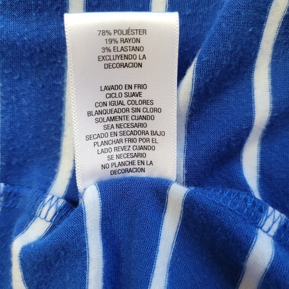 Hannah Striped 3/4 Bell Sleeve Lace Blue And White Striped Women's Size XL. - Picture 8 of 8